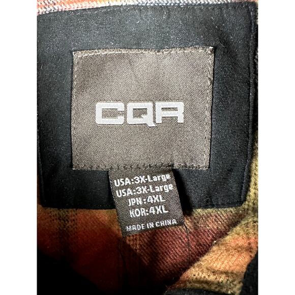 CQR Tactical Series Flannel‎ Lined Button Jacket Black Orange Mens 3XL NEW NWT - Picture 4 of 7
